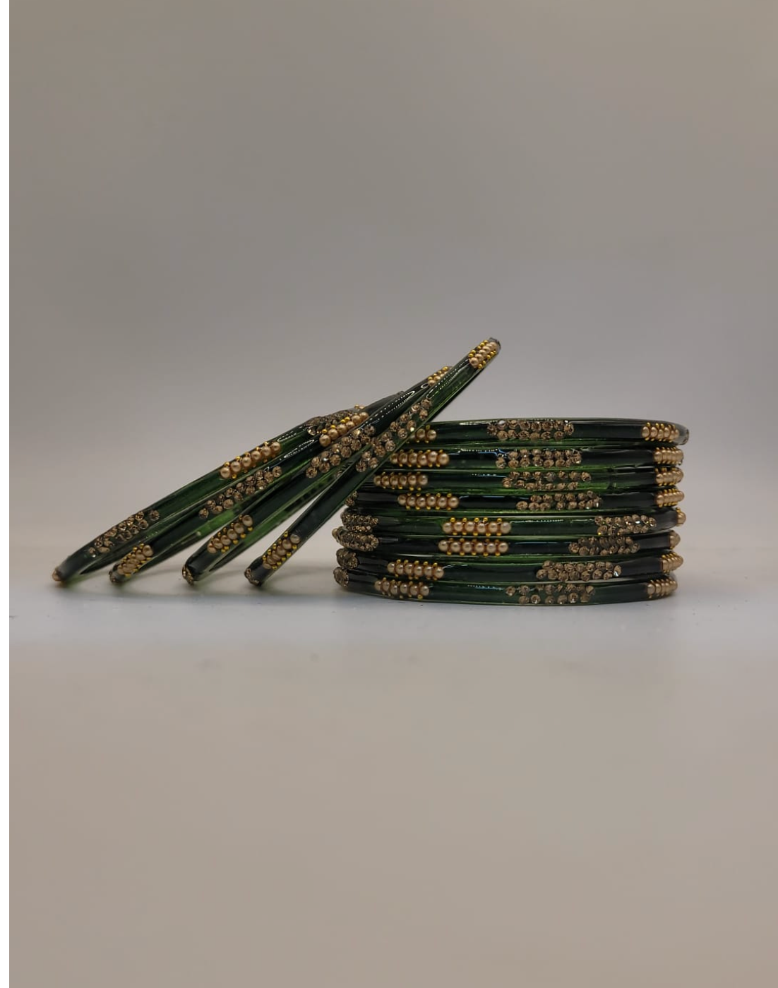 Glass Green Bangles (multiple sizes available)