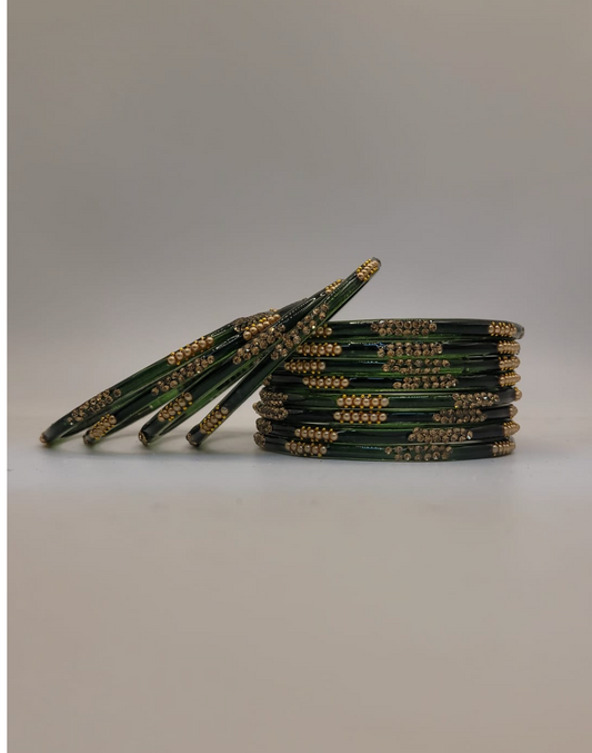 Glass Green Bangles (multiple sizes available)