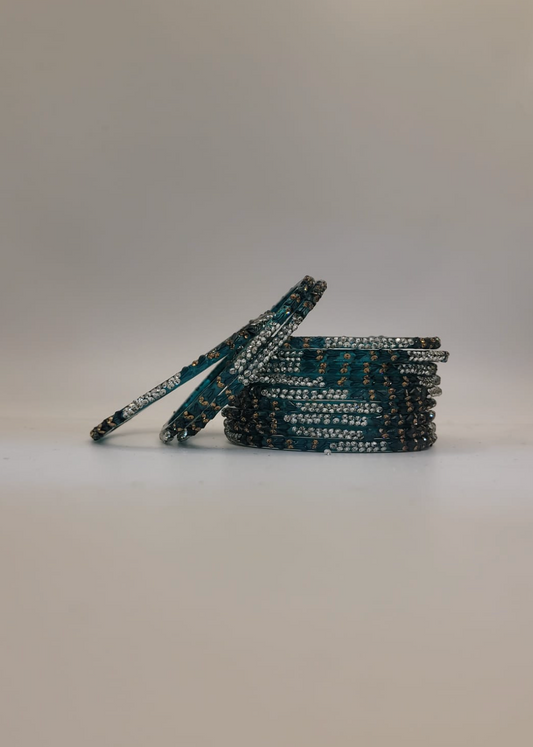 Glass Sea Blue Bangles (multiple sizes available)
