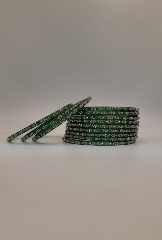 Glass Bottle Green Bangles (multiple sizes available)