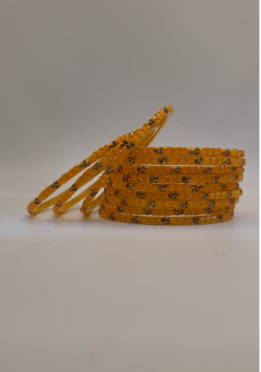 Glass Yellow Bangles (multiple sizes available)
