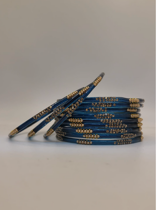 Glass Blue Bangles (multiple sizes available)
