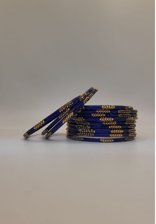 Glass Royal Blue Bangles (multiple sizes available)