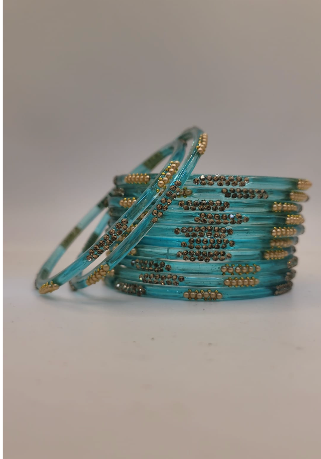Glass Light Blue Bangles (multiple sizes available)