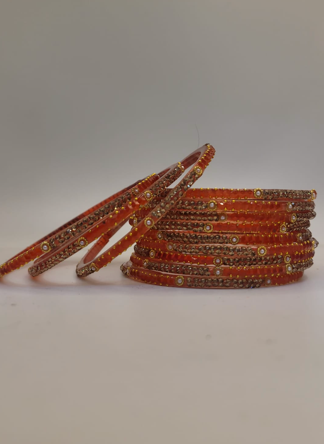 Glass Orange Bangles (multiple sizes available)