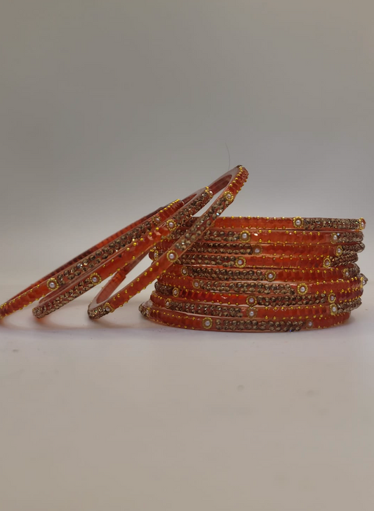 Glass Orange Bangles (multiple sizes available)
