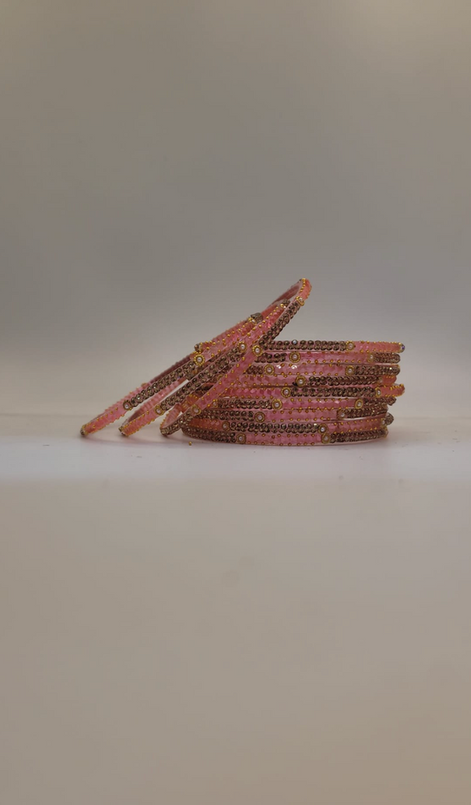 Glass Pink Bangles (multiple sizes available)