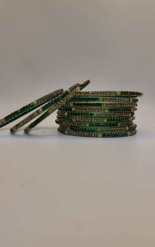 Glass Green Bangles (multiple sizes available)