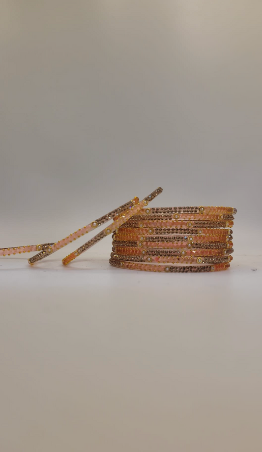 Glass Mercury Orange Bangles (multiple sizes available)