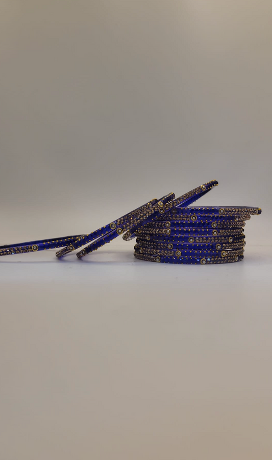 Glass Jet Blue Bangles (multiple sizes available)