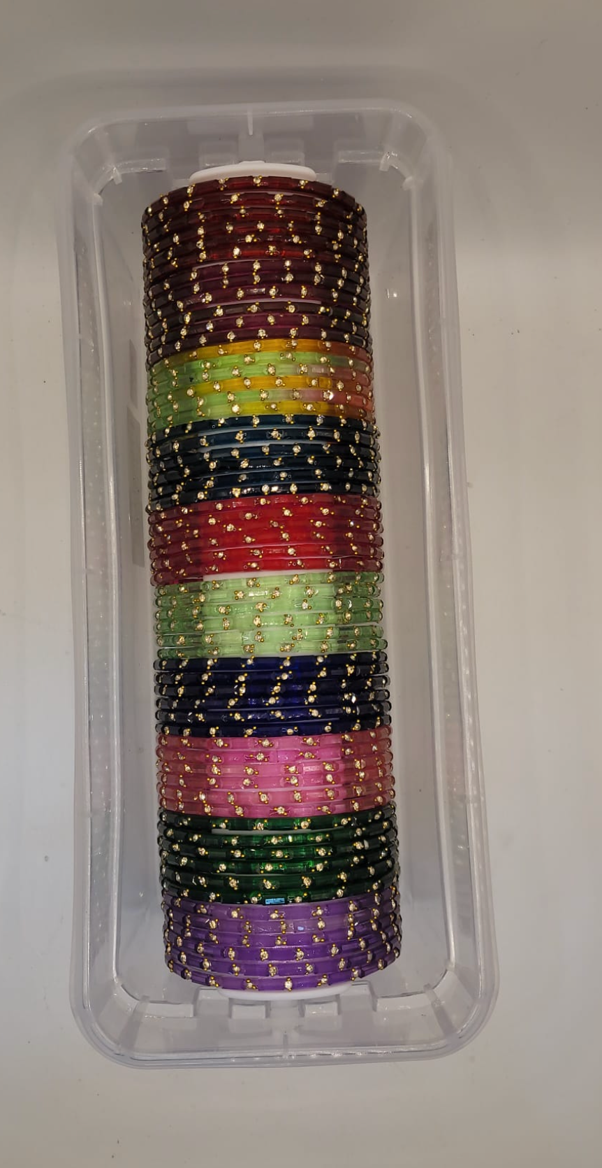 Glass Assorted Bangles - (60 bangles total)