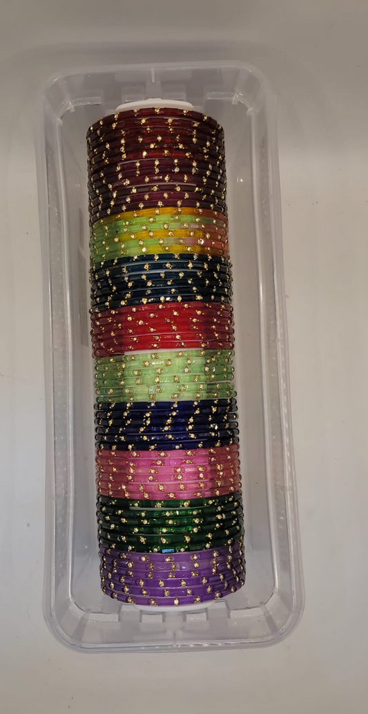 Glass Assorted Bangles - (60 bangles total)