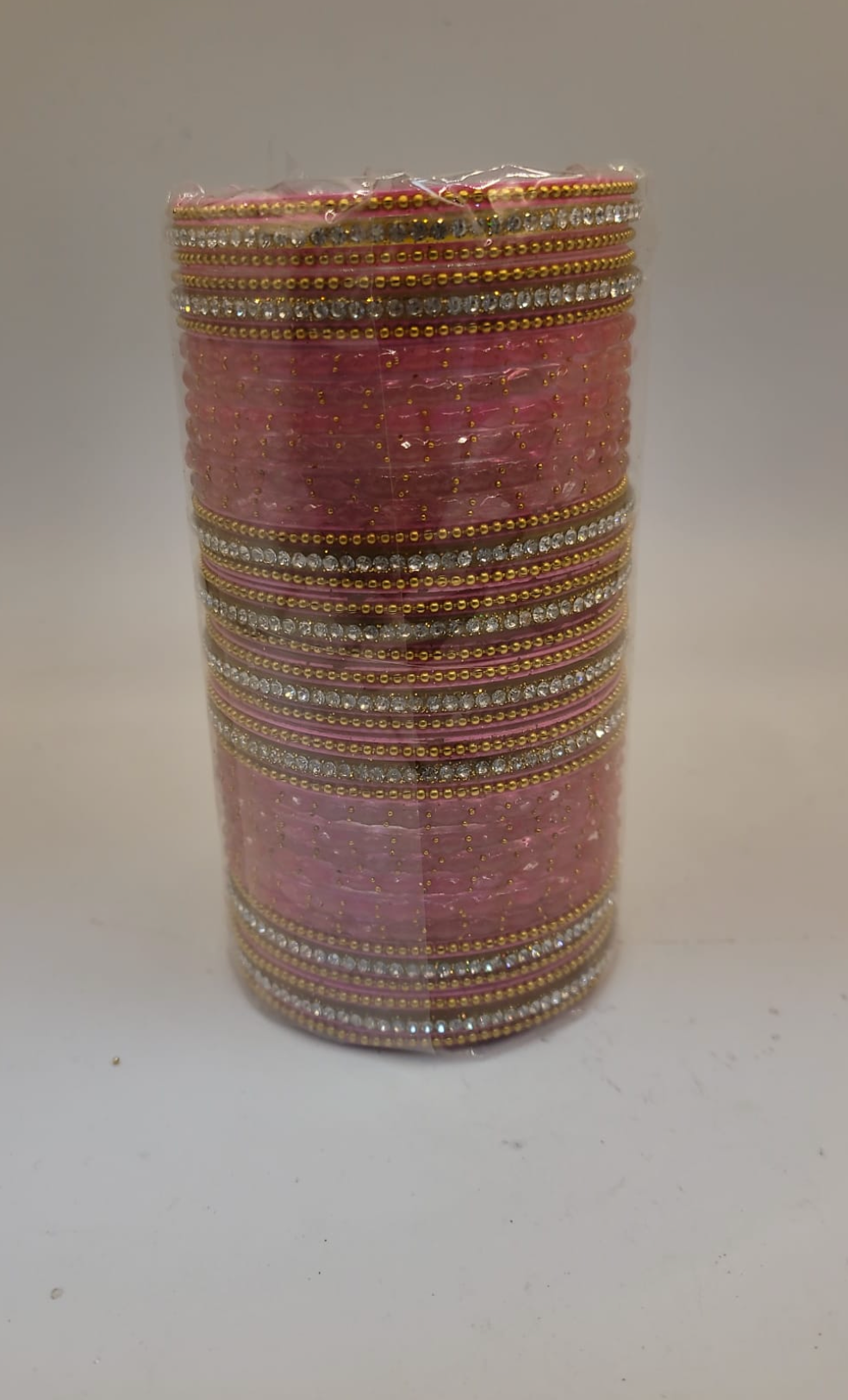 Glass Pink Bangles set  (36 bangle total)