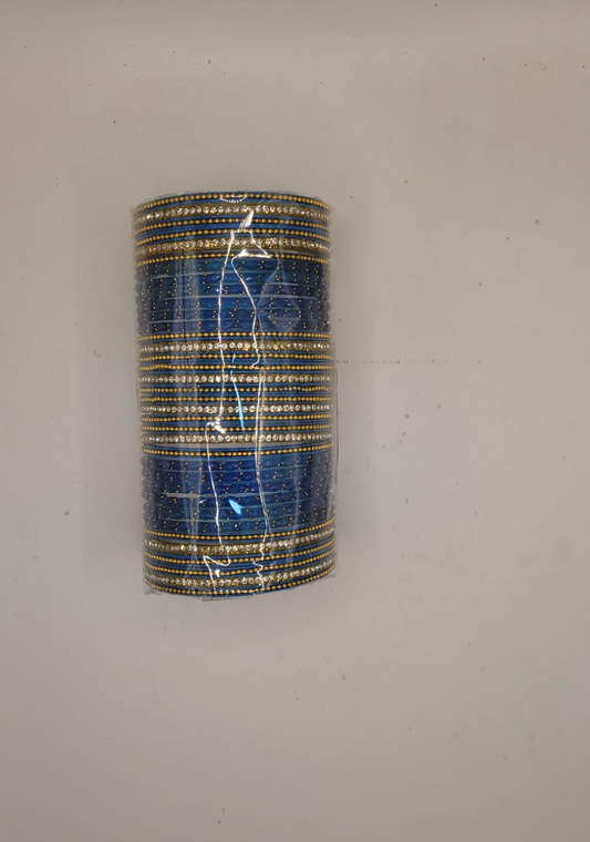Glass Blue Bangles set  (36 bangle total)