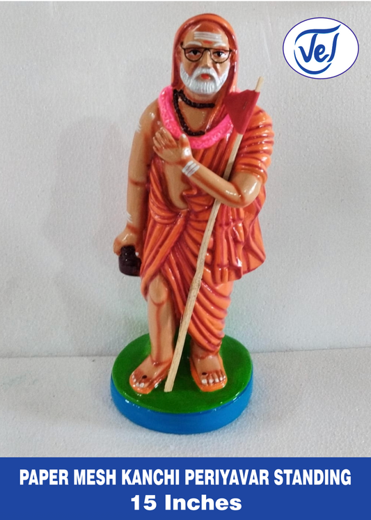 Kolu Dolls Kanchi Mahaperiyava (Standing Chandrasekarendra Saraswati) 15 Inch Paper Mache