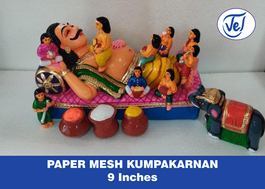 Kolu Dolls Kumbhakarna (Ramayana Character) Set 9 Inch Paper Mache