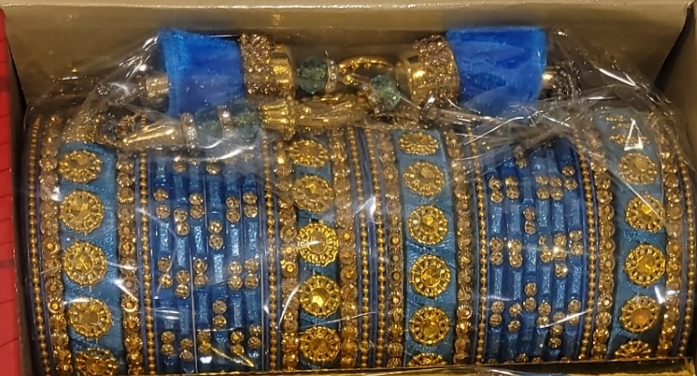 Blue Bangles with Tassels (multiple sizes available)