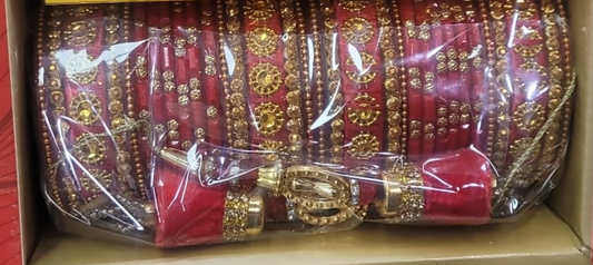 Dark Pink Bangles with Tassels (multiple sizes available)