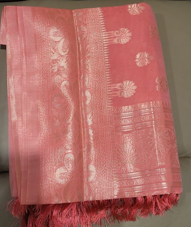Meenu Casino Cotton Saree - Light Pink