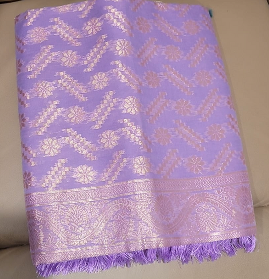 Meenu Casino Cotton Saree - Lavender