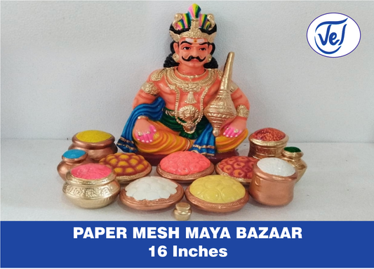 Kolu Dolls Maya Bazaar (Mahabharata Wedding Scene) Set 16 Inch Paper Mache