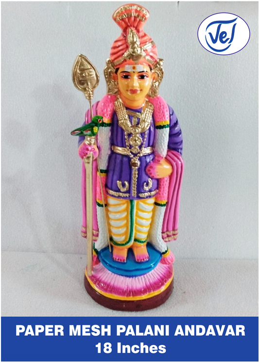 Kolu Dolls Palani Andavar (Lord Murugan) 18 Inch Paper Mache