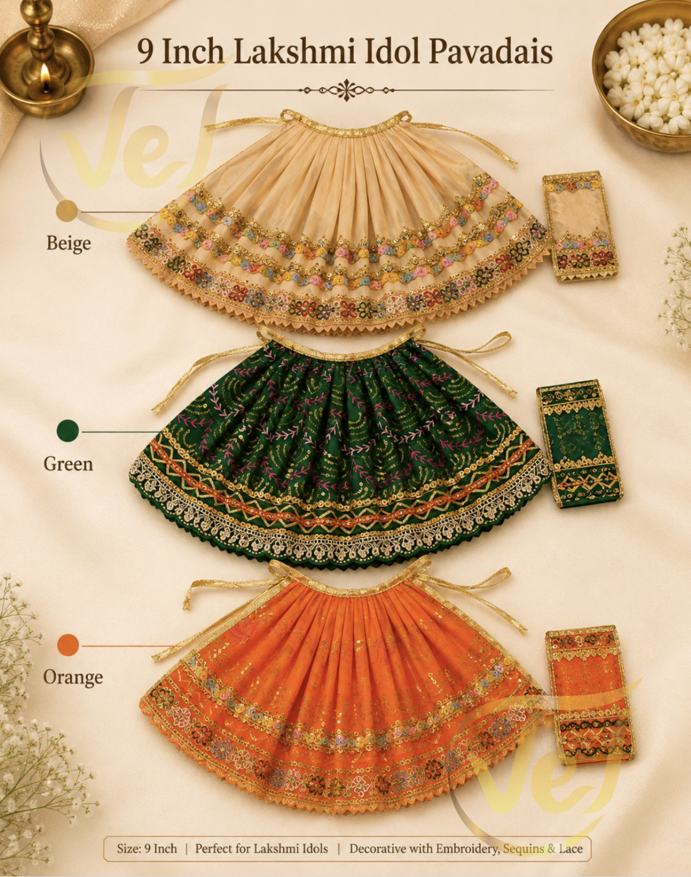 Lakshmi Pavadai 9 Inches (Multiple Colours Available)