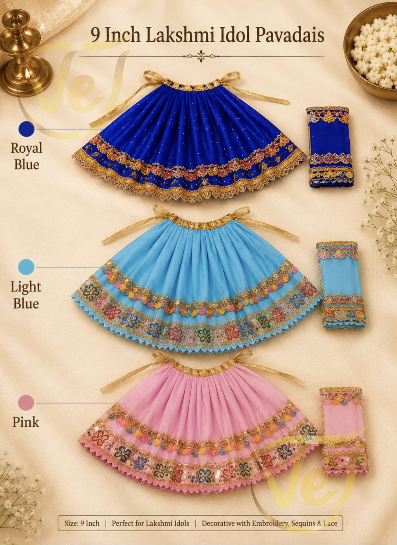 Lakshmi Pavadai 9 Inches (Multiple Colours Available)