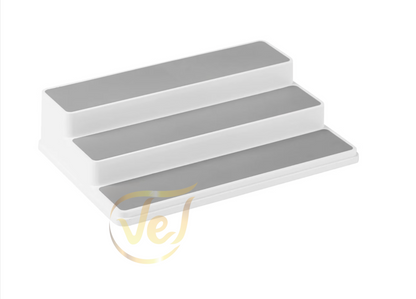 3 tiered white and grey Golu Steps