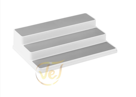 3 tiered white and grey Golu Steps