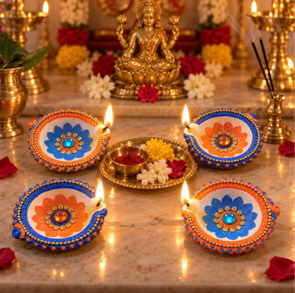 Decorative Diya – 4-Piece Set