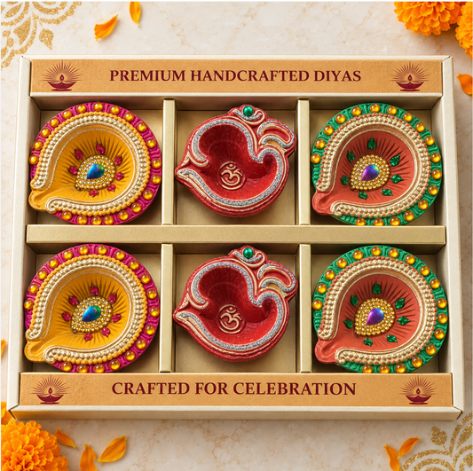 Premium Diya – 6-Piece Set