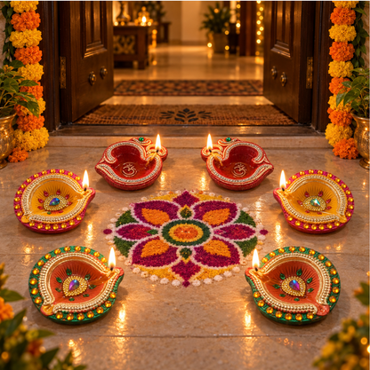 Premium Diya – 6-Piece Set