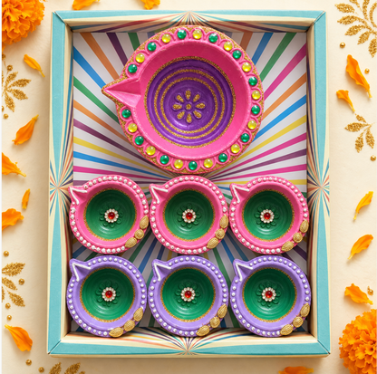 Akhand Diya Combo – 7-Piece Set