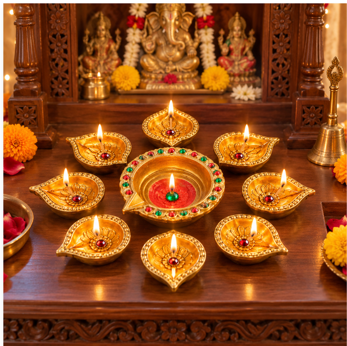 Golden Diya Set