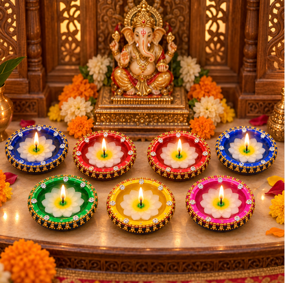 Decorative Diya – 7-Piece Set