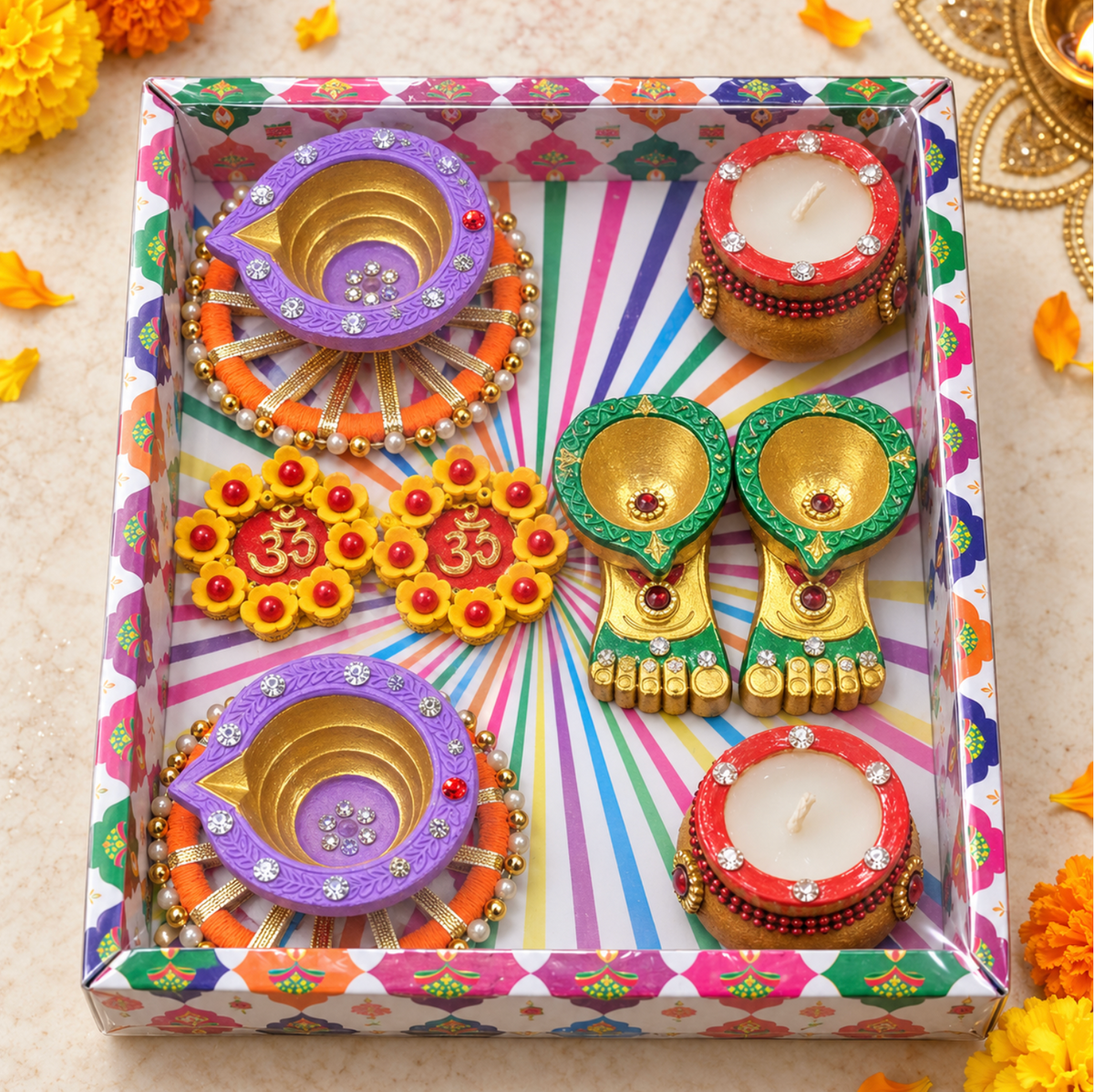 Lakshmi Charan Combo with Wax-Filled Matki