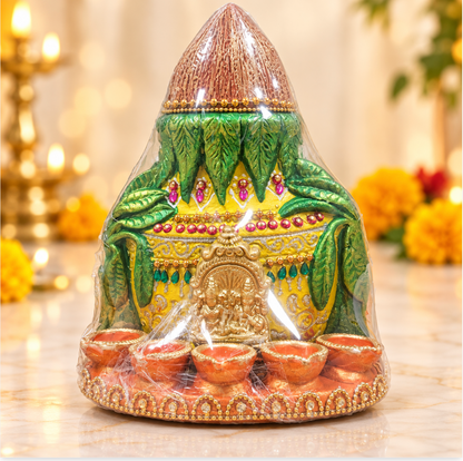 Decorative Kalash with Diyas – 9.5 Inch