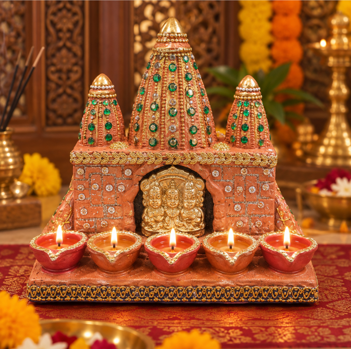 Jagannath Mandir with Diyas