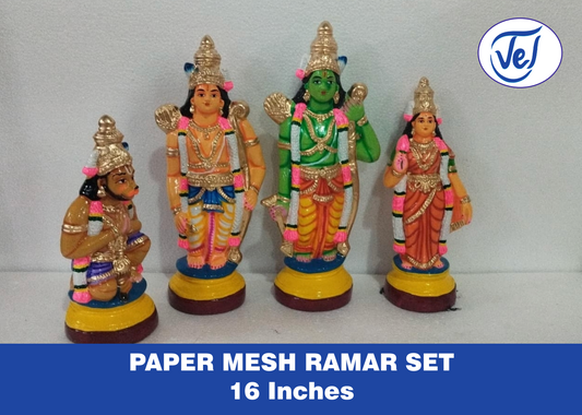 Rama Sita Lakshmana Hanuman Kolu Dolls Set 16 Inch – Paper Mache