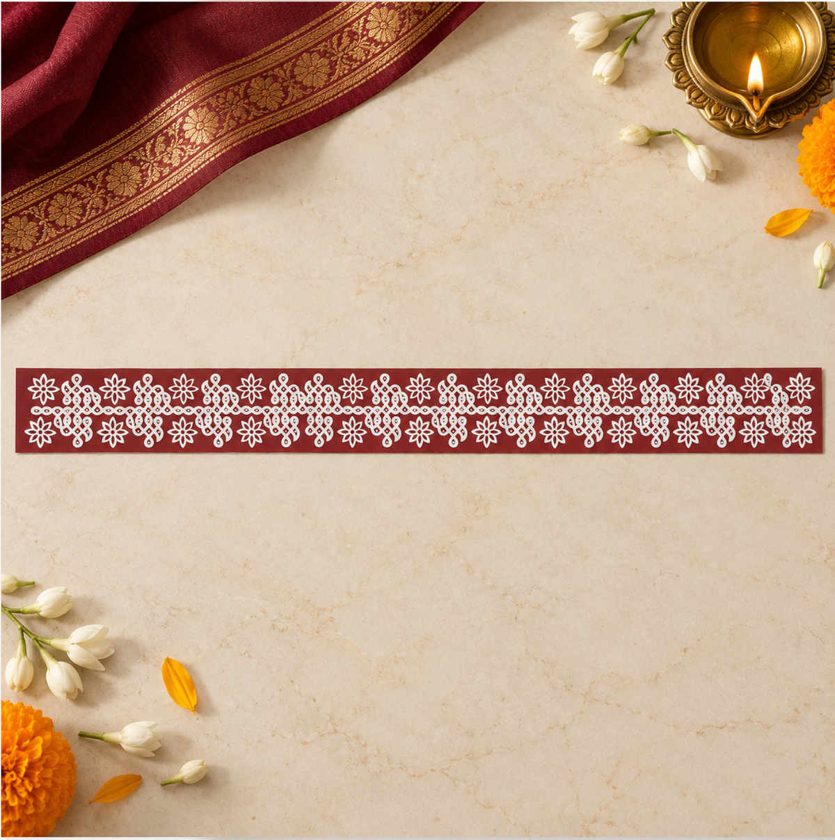 Rangoli/ Kolam Wall Border Design Sticker (approximately 75cm)