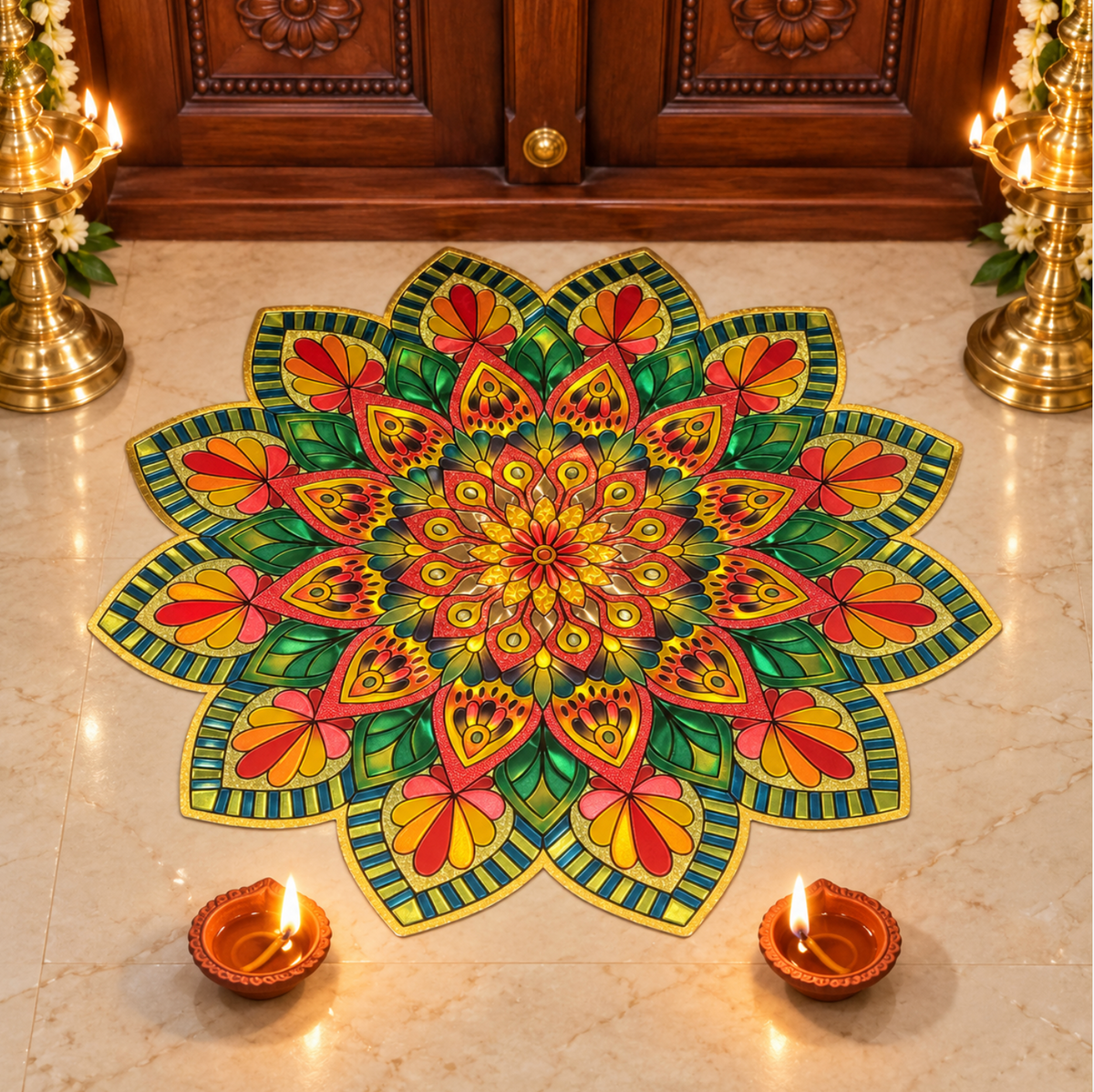 Rangoli/ Kolam Design Sticker (10" x 10")