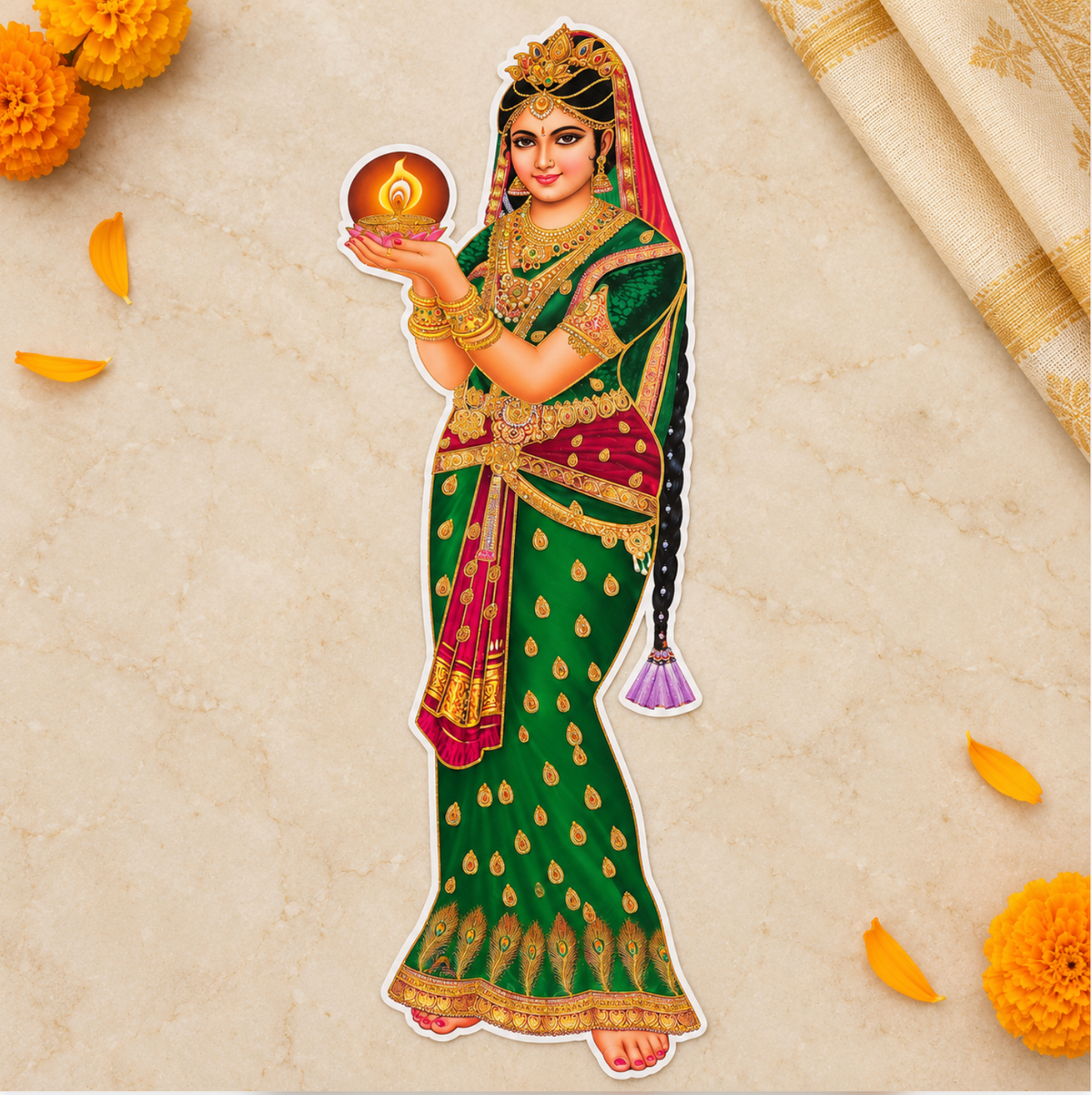 Diwali Deepam Reversible 2 Desgin Decoration (approximately 23 inches)