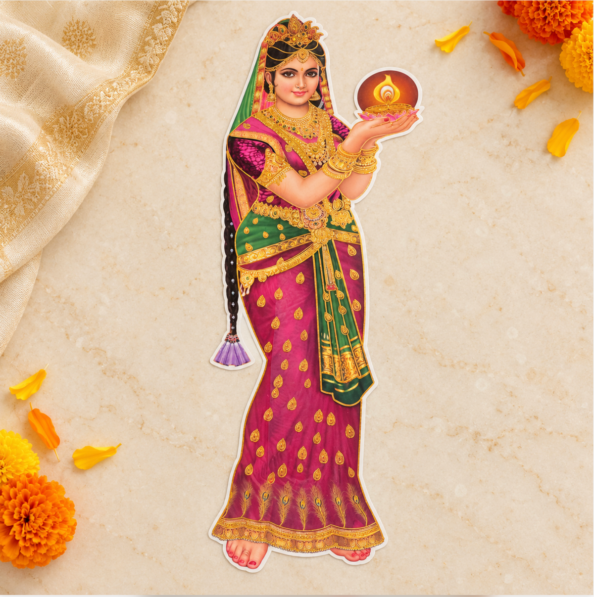 Diwali Deepam Reversible 2 Desgin Decoration (approximately 23 inches)