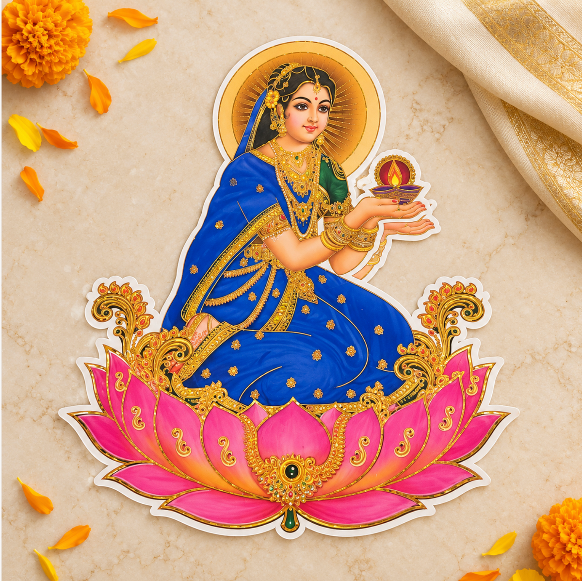 Diwali Deepam Reversible 2 Desgin Decoration (approximately 16 inches)