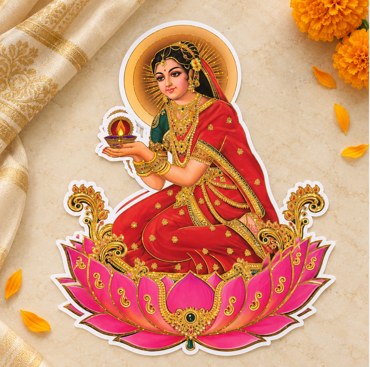 Diwali Deepam Reversible 2 Desgin Decoration (approximately 16 inches)