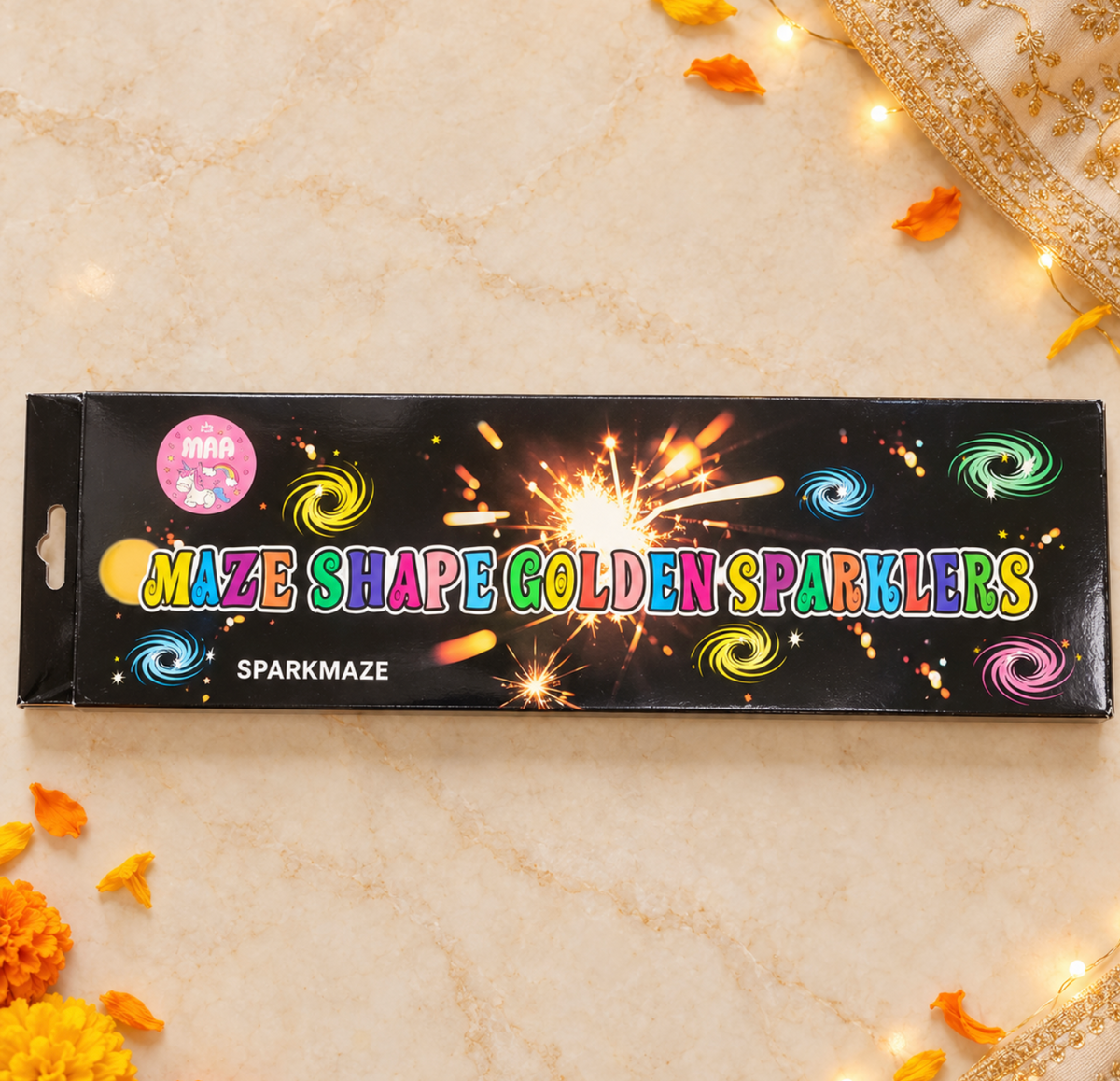 Golden Sparklers Maze Shape