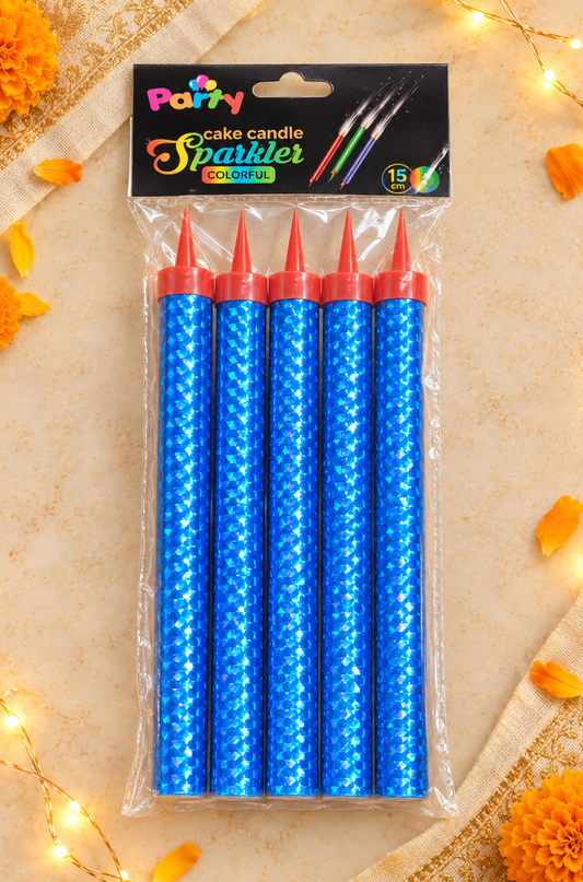 15 Cm Colour Cake Candle Sparkles 5Pcs