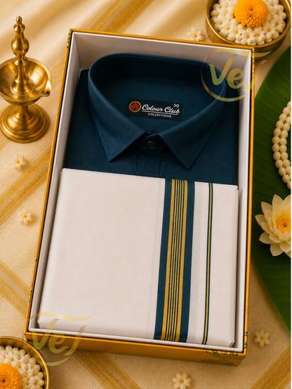 Vidiyal Matching Club Dhoti and Shirt set (Multiple colours and sizes available)