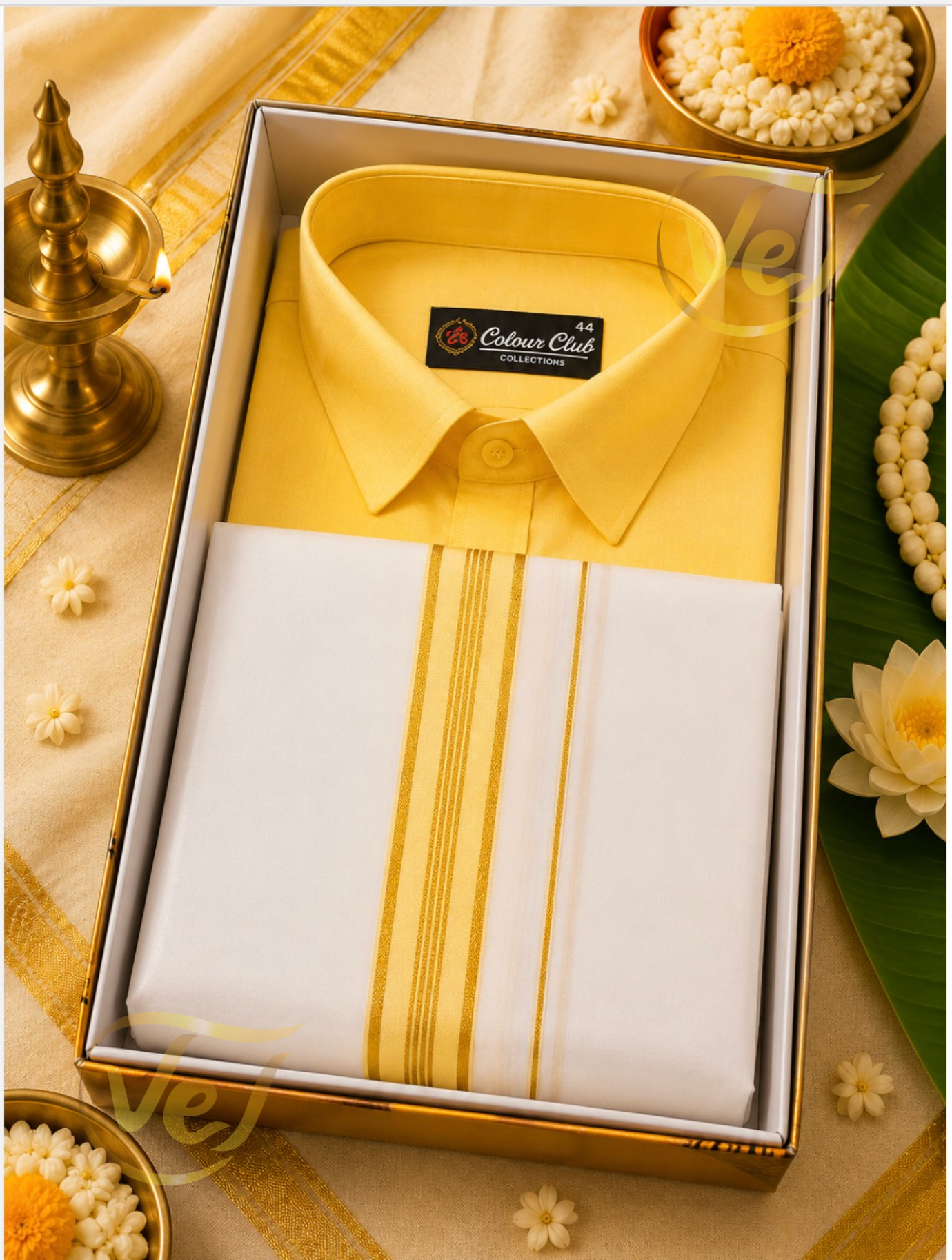 Vidiyal Matching Club Dhoti and Shirt set (Multiple colours and sizes available)